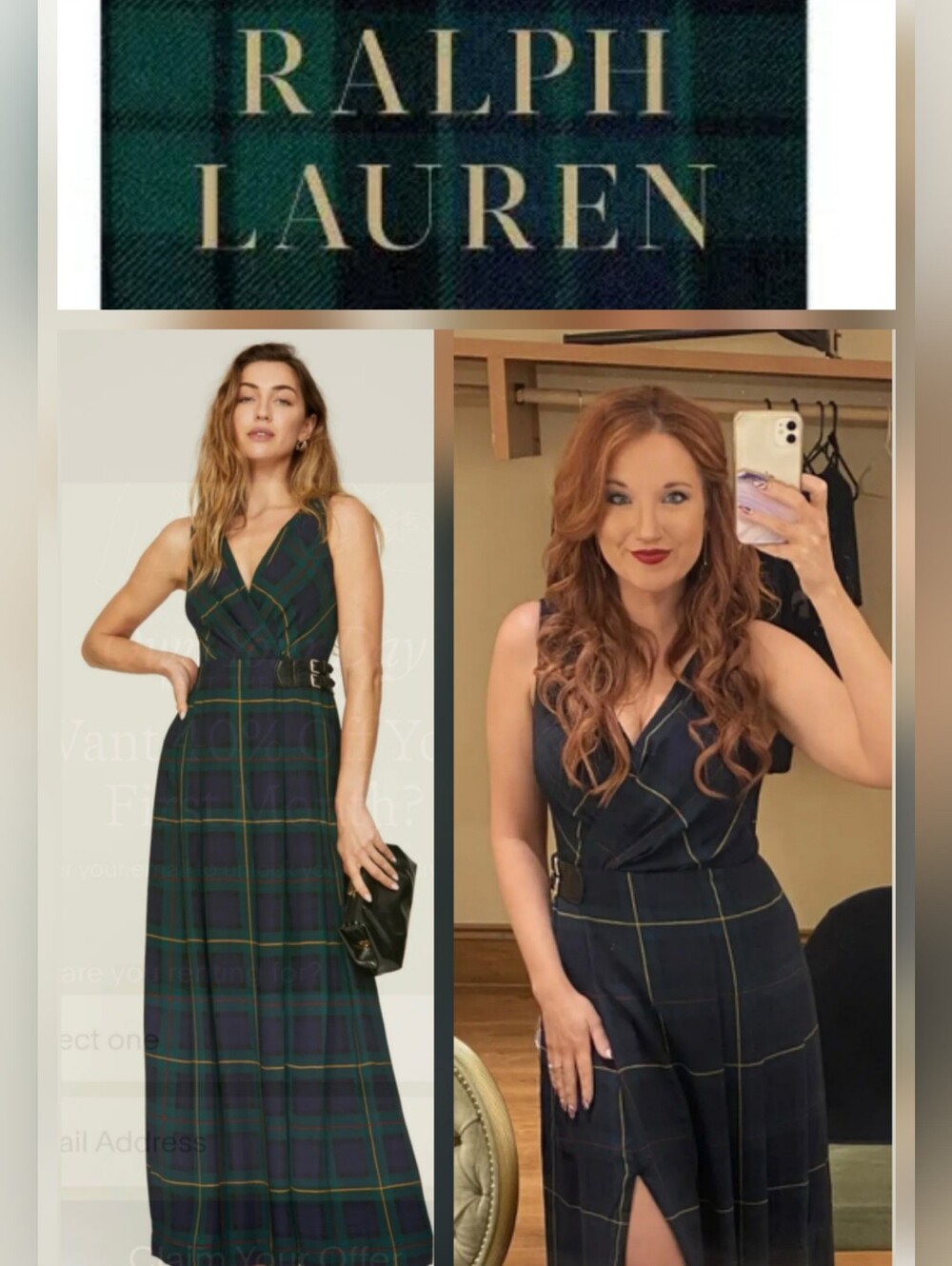 NEW Ralph Lauren Flaihy Gown Sleeveless Navy Plaid Maxi Dress Size 12 Large Tall